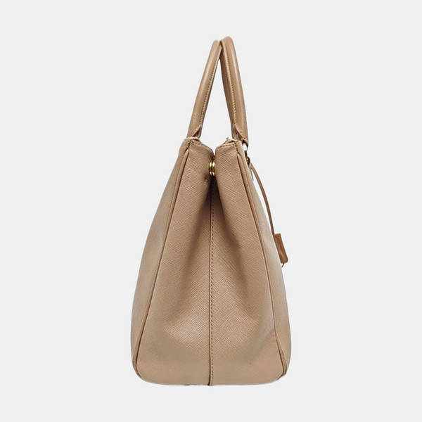 Authenticated pre-owned  Galleria Small Calfskin Beige - Shoulder Bag at Looply