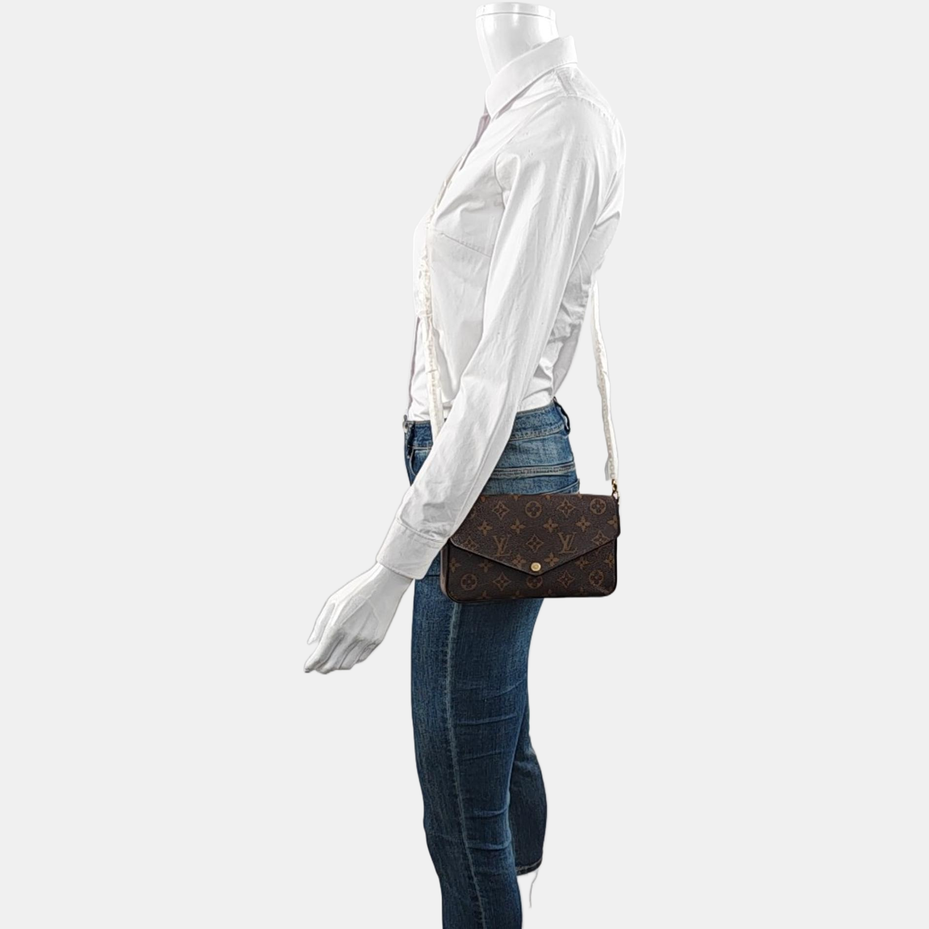 Authenticated pre-owned  Félicie Monogram Coated Canvas Brown - Shoulder Bag at Looply
