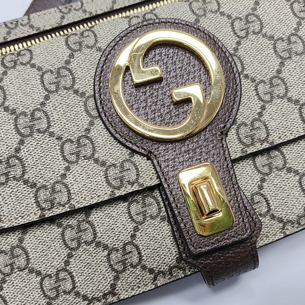 Authenticated pre-owned  Blondie Monogram Coated Canvas Beige - Shoulder Bag at Looply