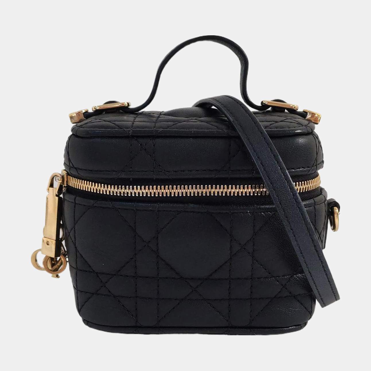 Authenticated pre-owned  Lady Dior Super Mini Lambskin Black - Shoulder Bag at Looply