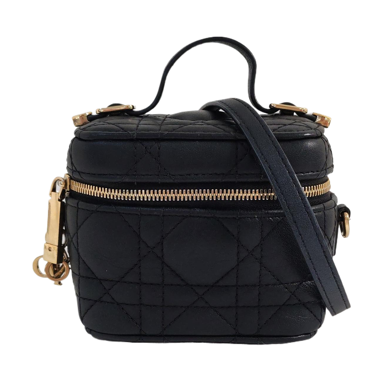 Authenticated pre-owned  Lady Dior Super Mini Lambskin Black - Shoulder Bag at Looply
