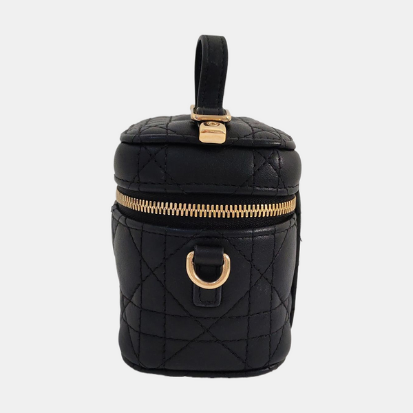 Authenticated pre-owned  Lady Dior Super Mini Lambskin Black - Shoulder Bag at Looply