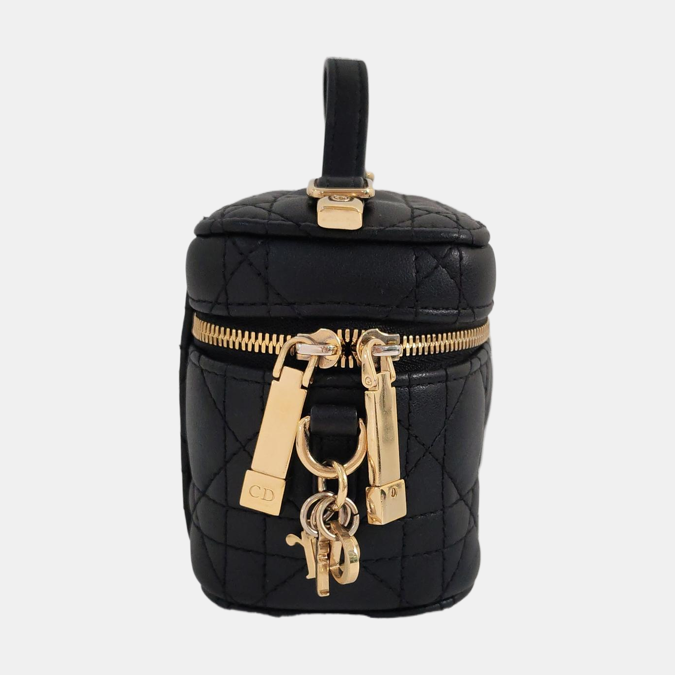 Authenticated pre-owned  Lady Dior Super Mini Lambskin Black - Shoulder Bag at Looply