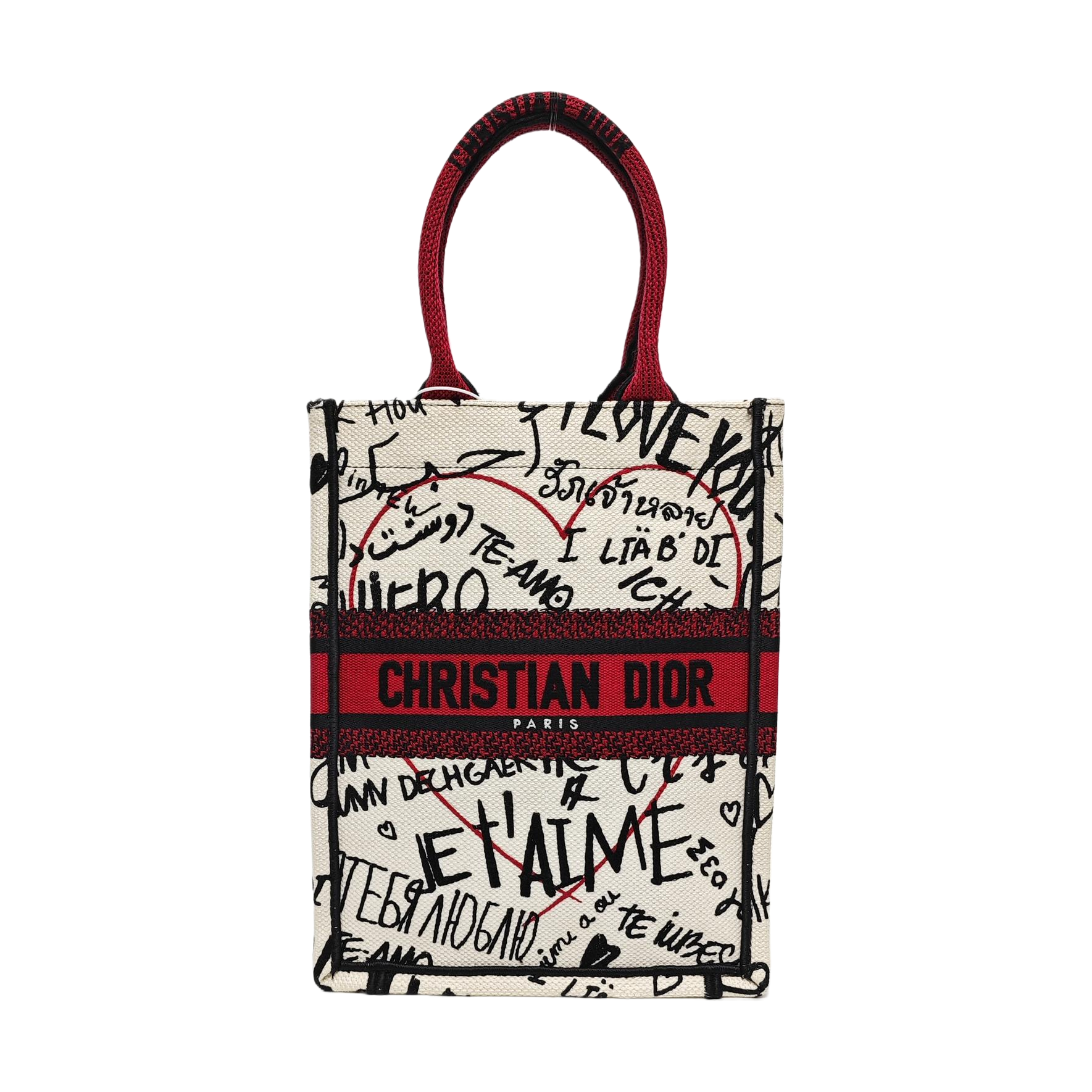 Authenticated pre-owned  Book Tote Canvas White - Top Handle Bag at Looply