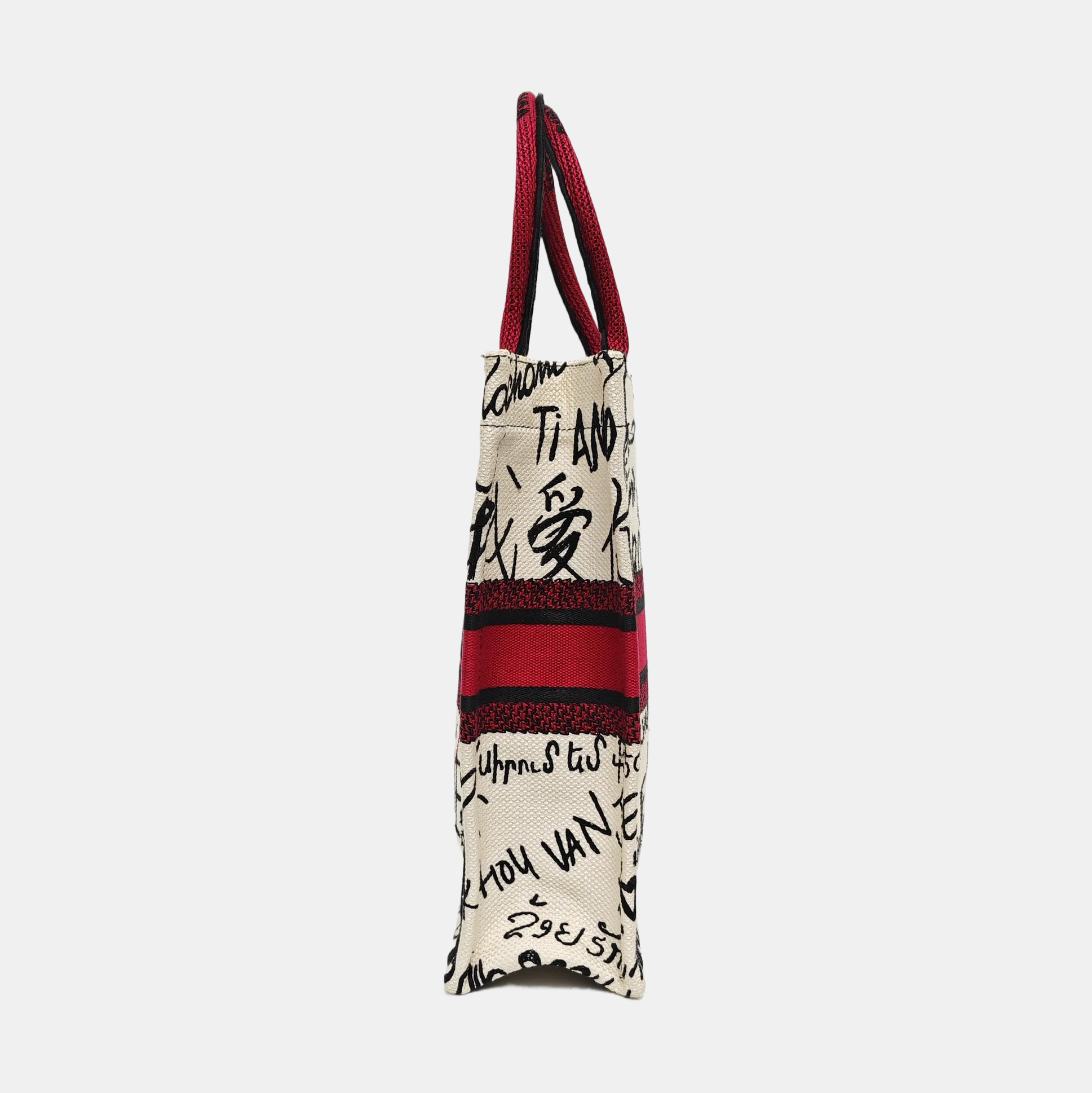 Authenticated pre-owned  Book Tote Canvas White - Top Handle Bag at Looply