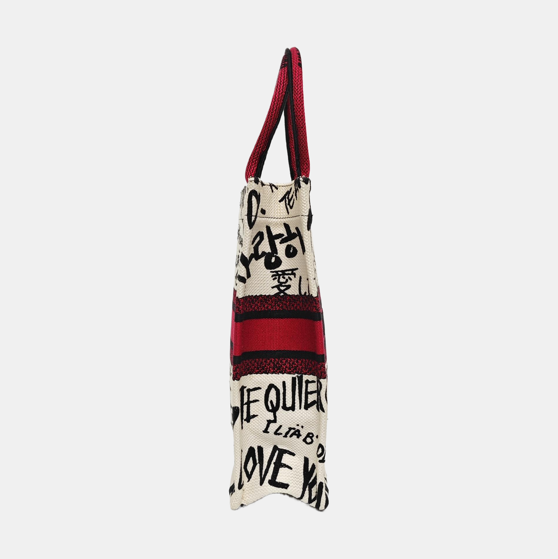 Authenticated pre-owned  Book Tote Canvas White - Top Handle Bag at Looply