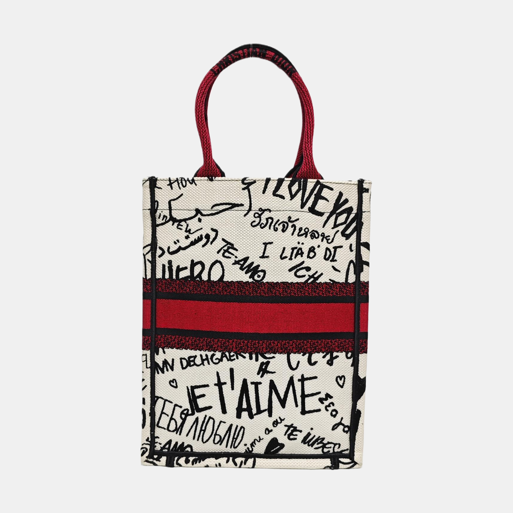 Authenticated pre-owned  Book Tote Canvas White - Top Handle Bag at Looply