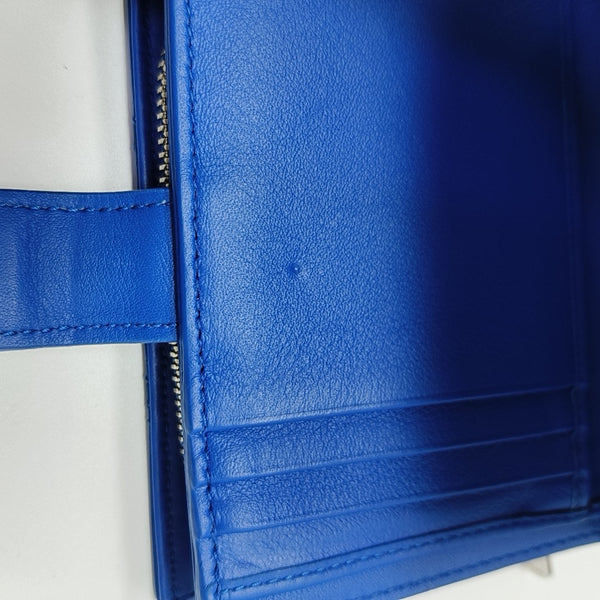 Authenticated pre-owned  Lady Dior Patent Leather Blue Card Holder - Card Holder at Looply