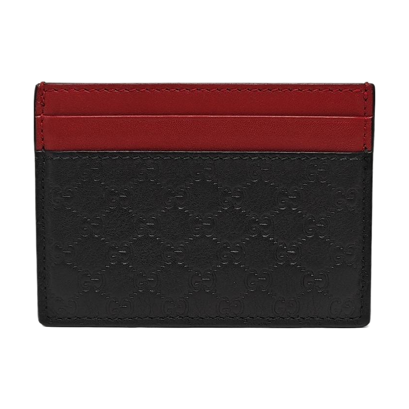 Authenticated pre-owned  Microguccissima Monogram Calfskin Black Card Holder - Card Holder at Looply