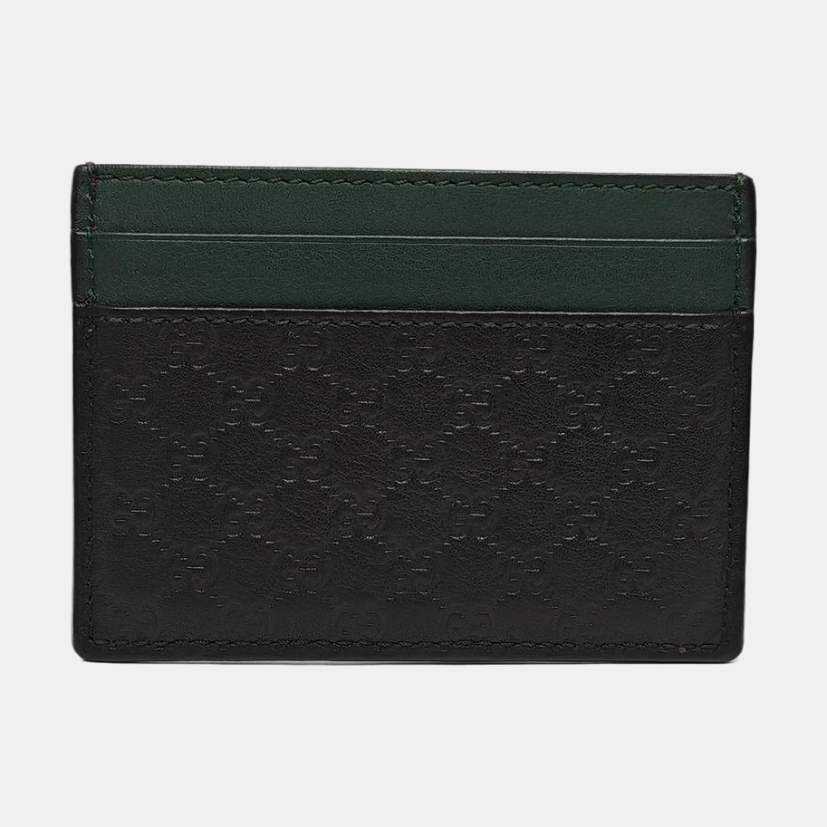 Authenticated pre-owned  Microguccissima Monogram Calfskin Black Card Holder - Card Holder at Looply