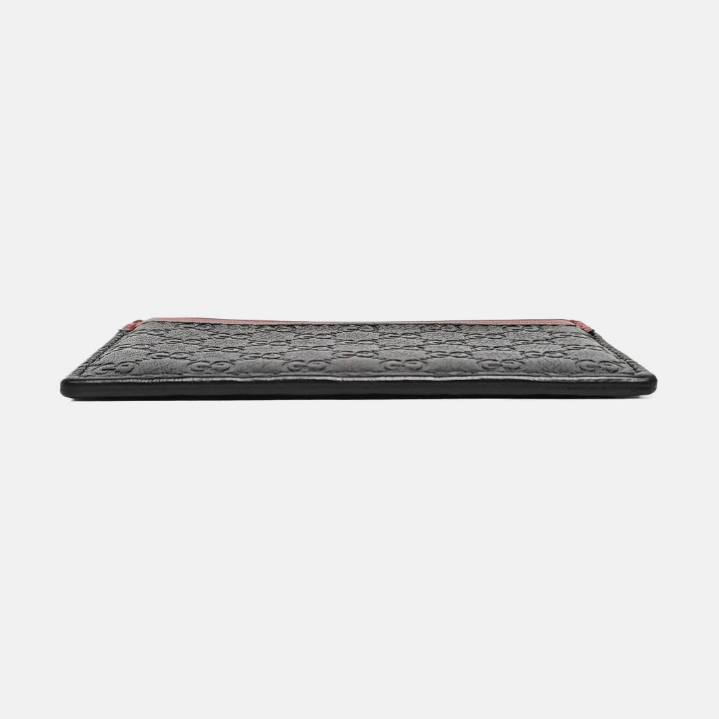 Authenticated pre-owned  Microguccissima Monogram Calfskin Black Card Holder - Card Holder at Looply
