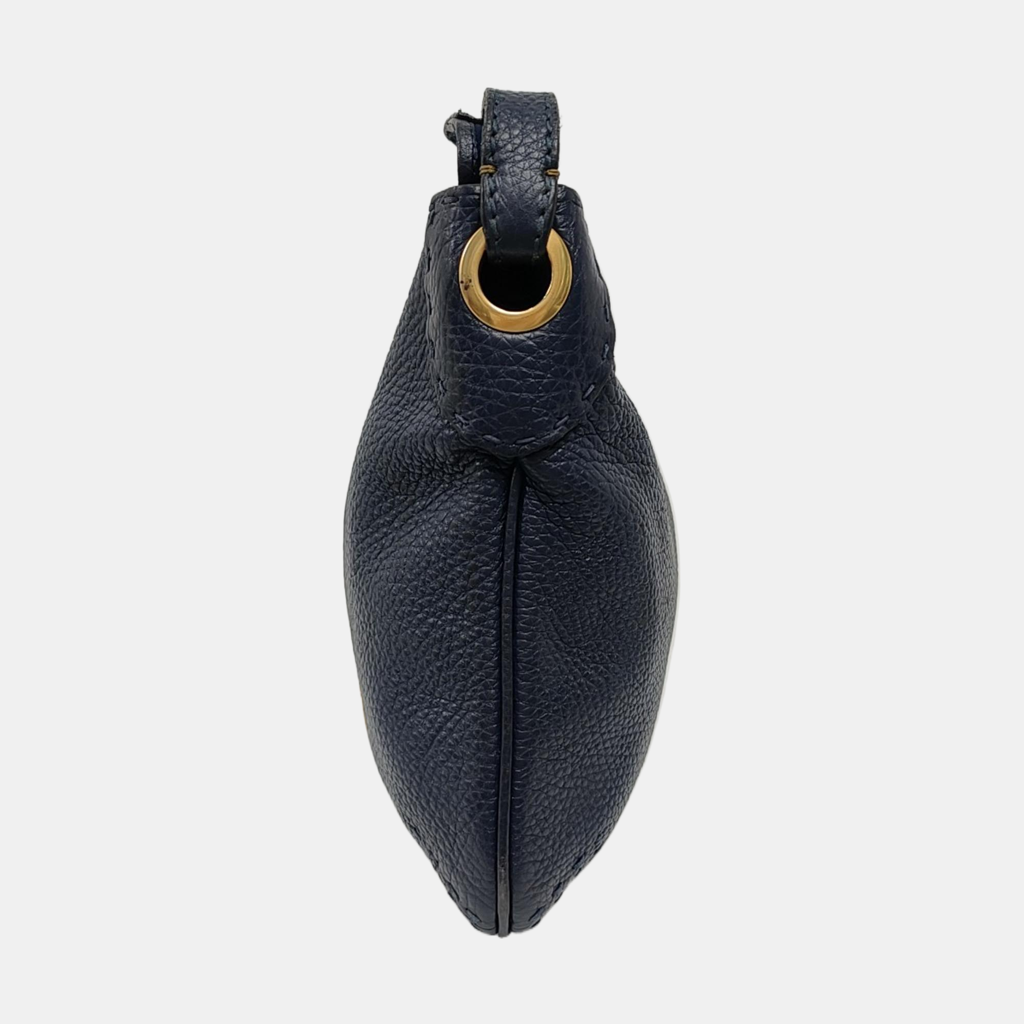 Calfskin Shoulder Bag Blue