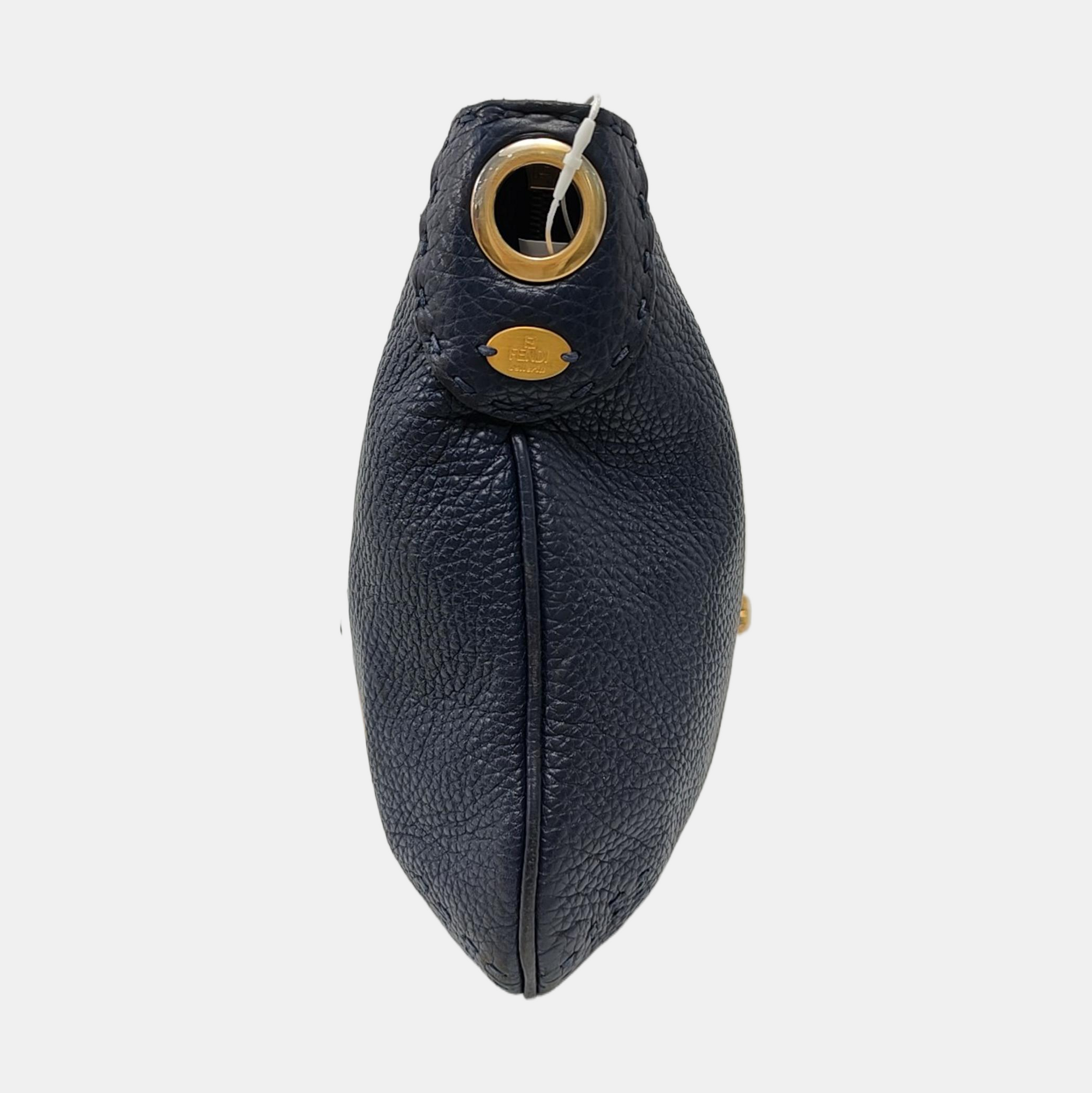 Calfskin Shoulder Bag Blue