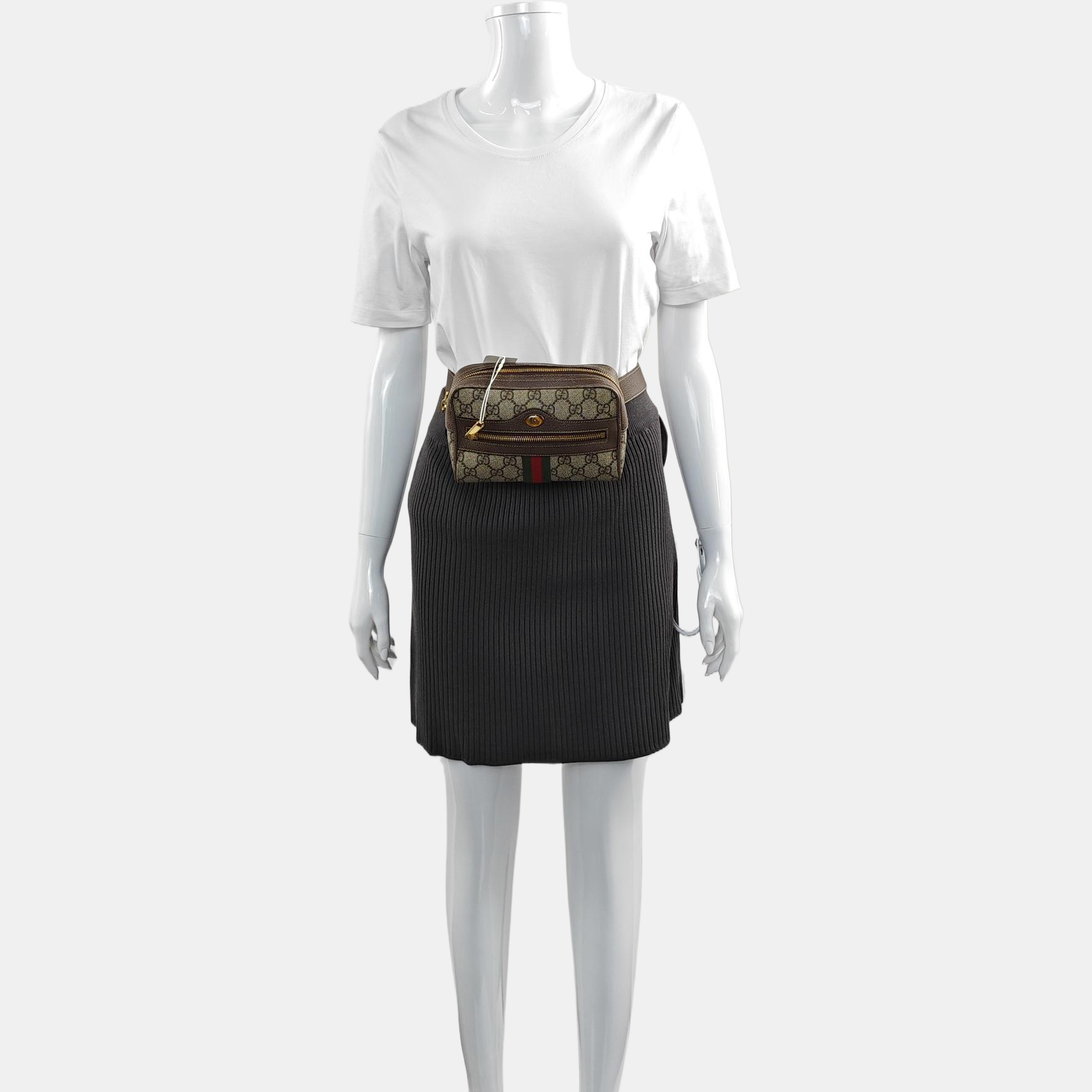 Authenticated pre-owned  Ophidia Small Monogram Coated Canvas Beige - Belt Bag at Looply