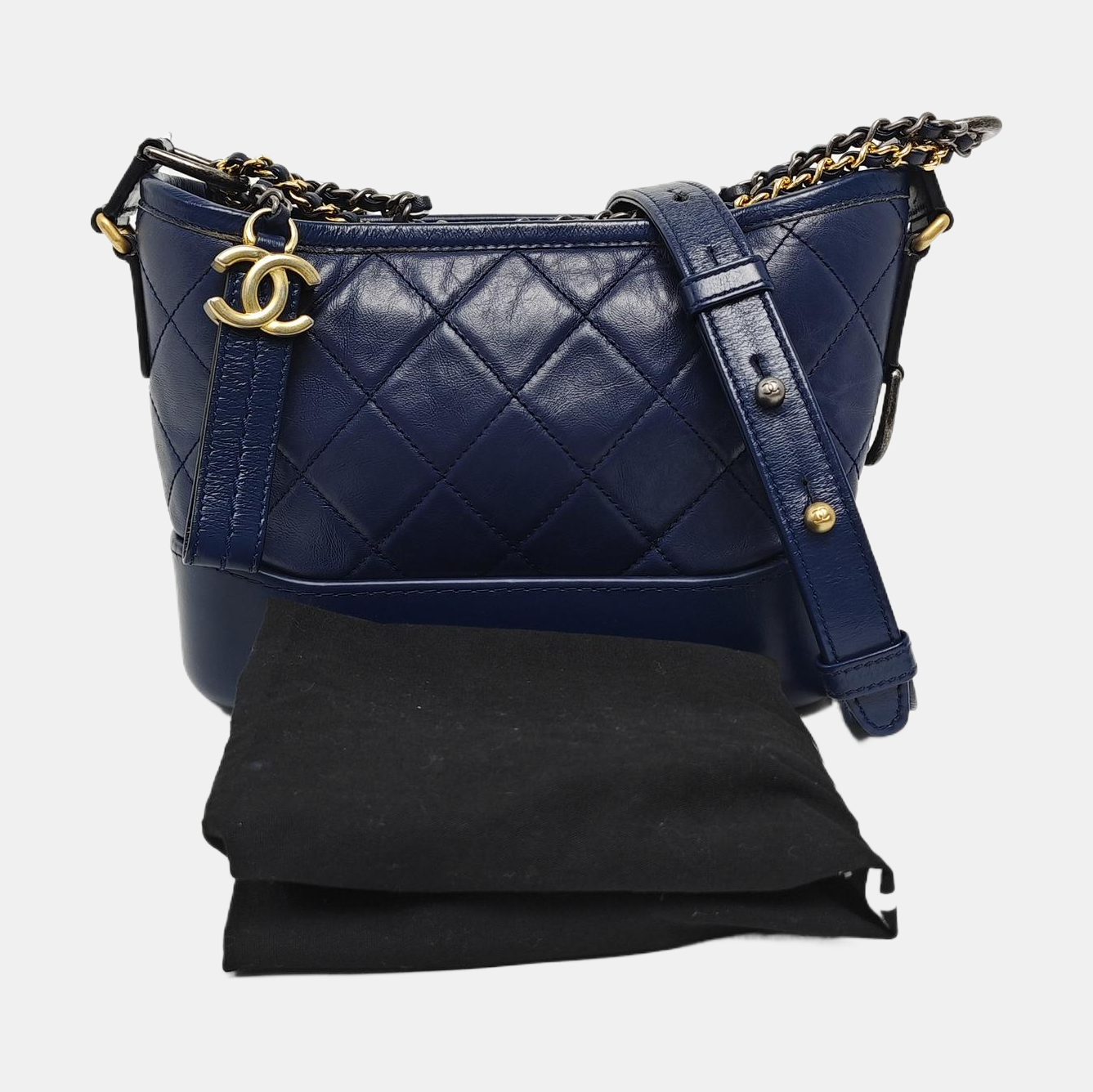 Authenticated pre-owned  Gabrielle Small Quilted Calfskin Blue - Clutch at Looply