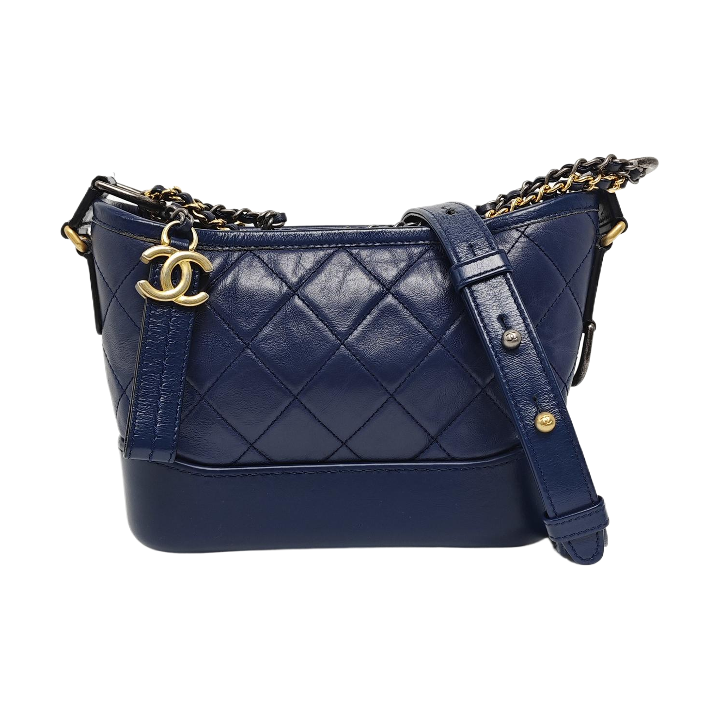 Authenticated pre-owned  Gabrielle Small Quilted Calfskin Blue - Clutch at Looply