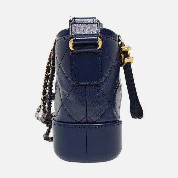 Authenticated pre-owned  Gabrielle Small Quilted Calfskin Blue - Clutch at Looply