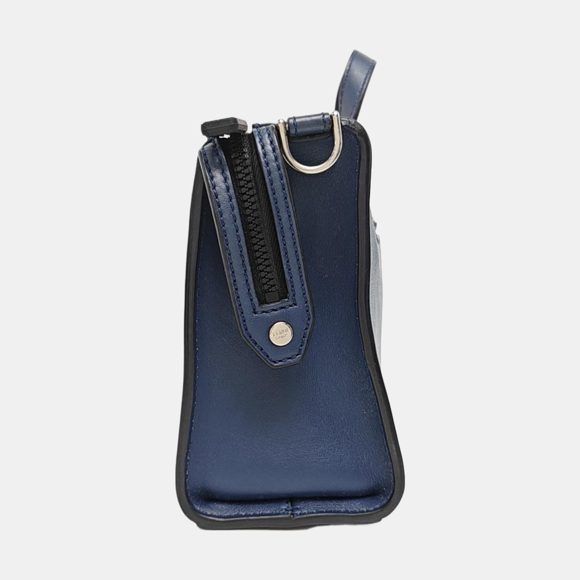 Leather Shoulder Bag Blue