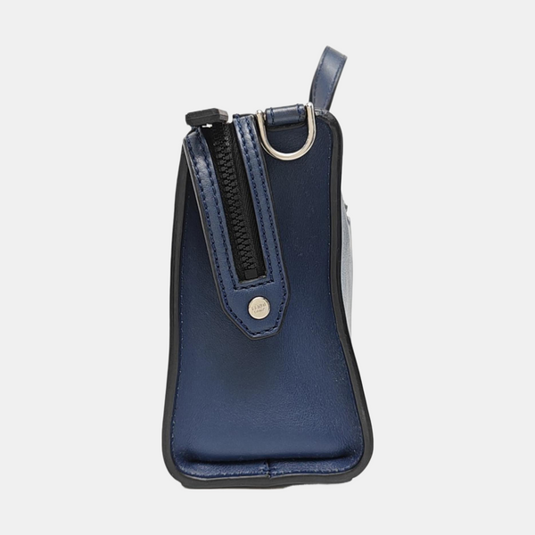 Leather Shoulder Bag Blue