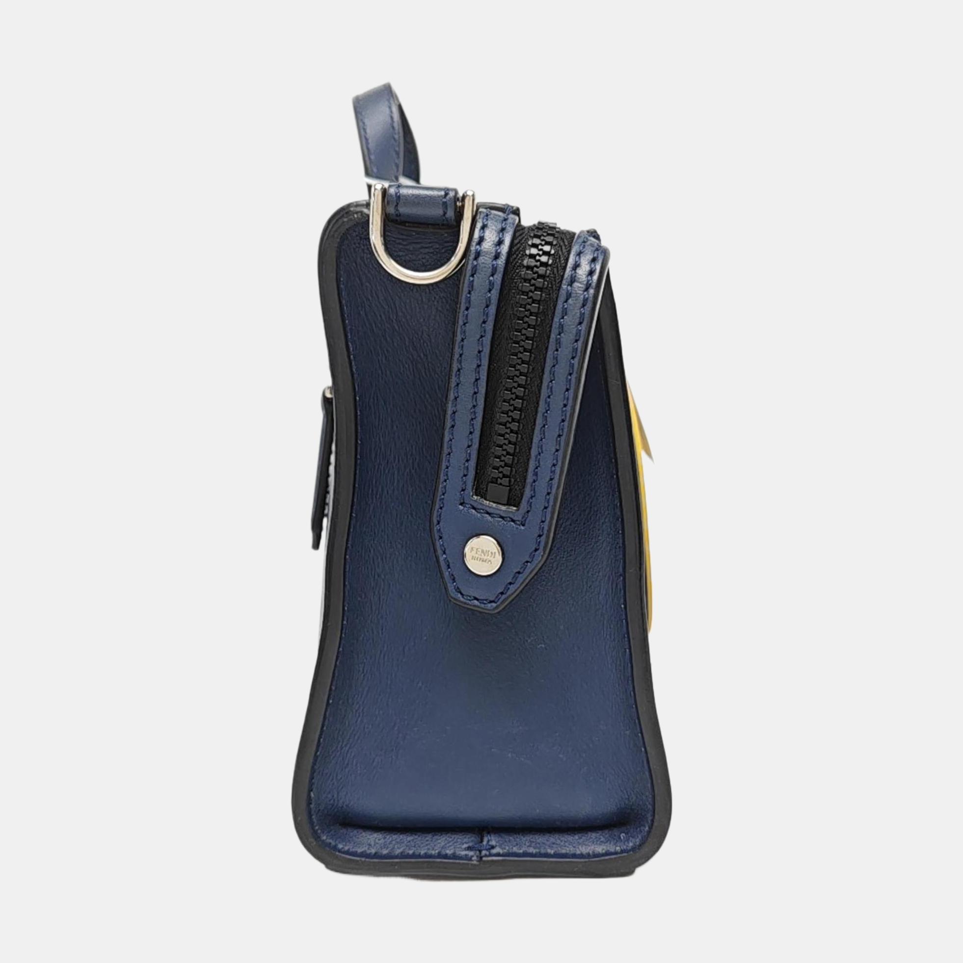 Leather Shoulder Bag Blue