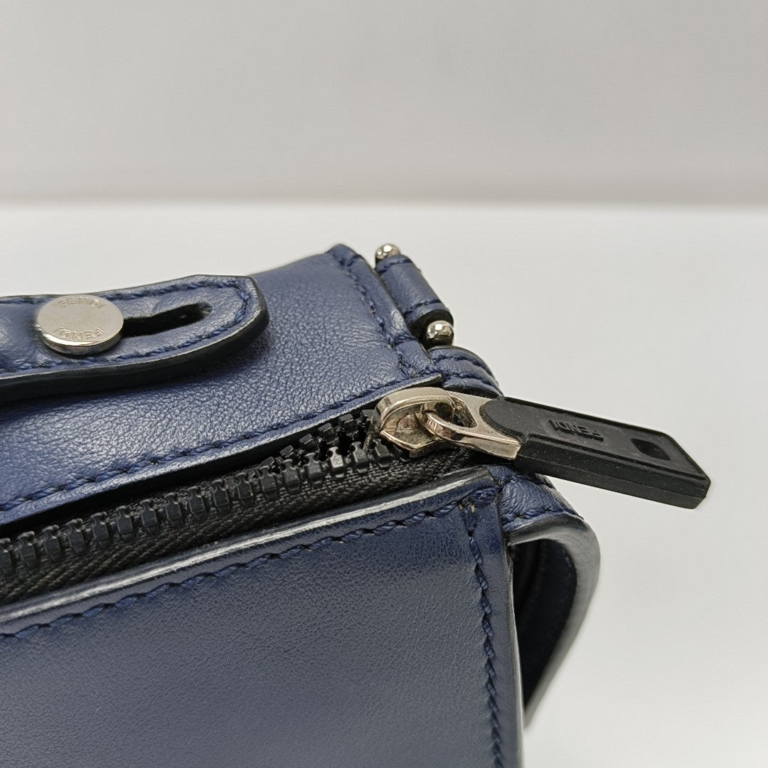 Leather Shoulder Bag Blue