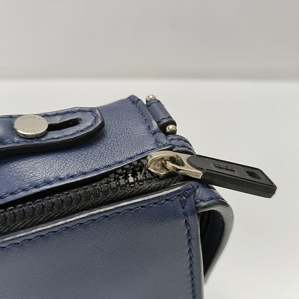 Leather Shoulder Bag Blue