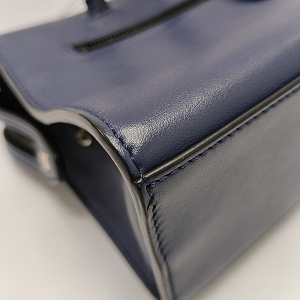 Leather Shoulder Bag Blue
