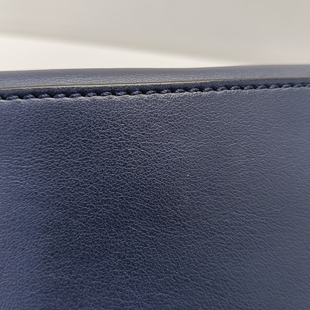Leather Shoulder Bag Blue