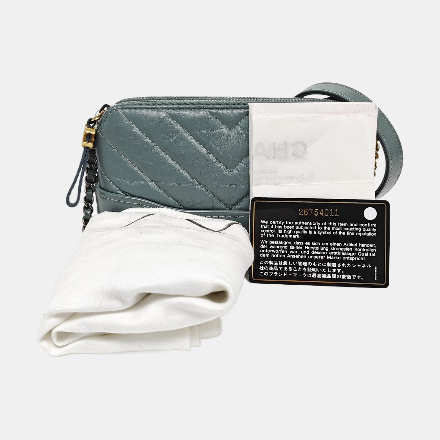Authenticated pre-owned  Gabrielle Chevron Calfskin Green - Crossbody Bag at Looply