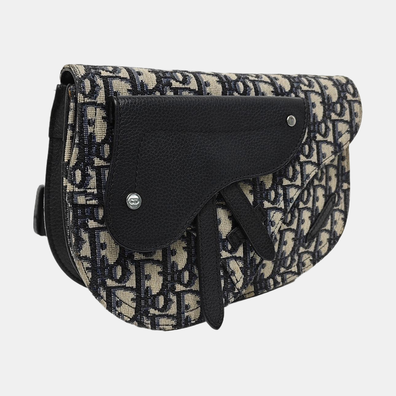 Authenticated pre-owned  Saddle Oblique Canvas Blue - Shoulder Bag at Looply