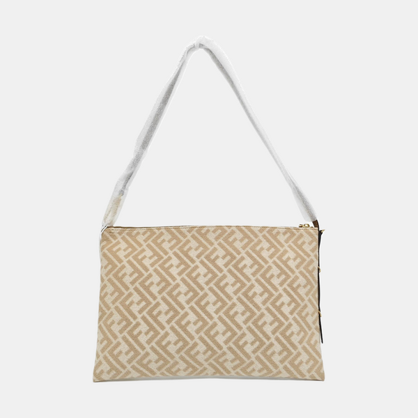 Fabric Top Handle Bag Beige