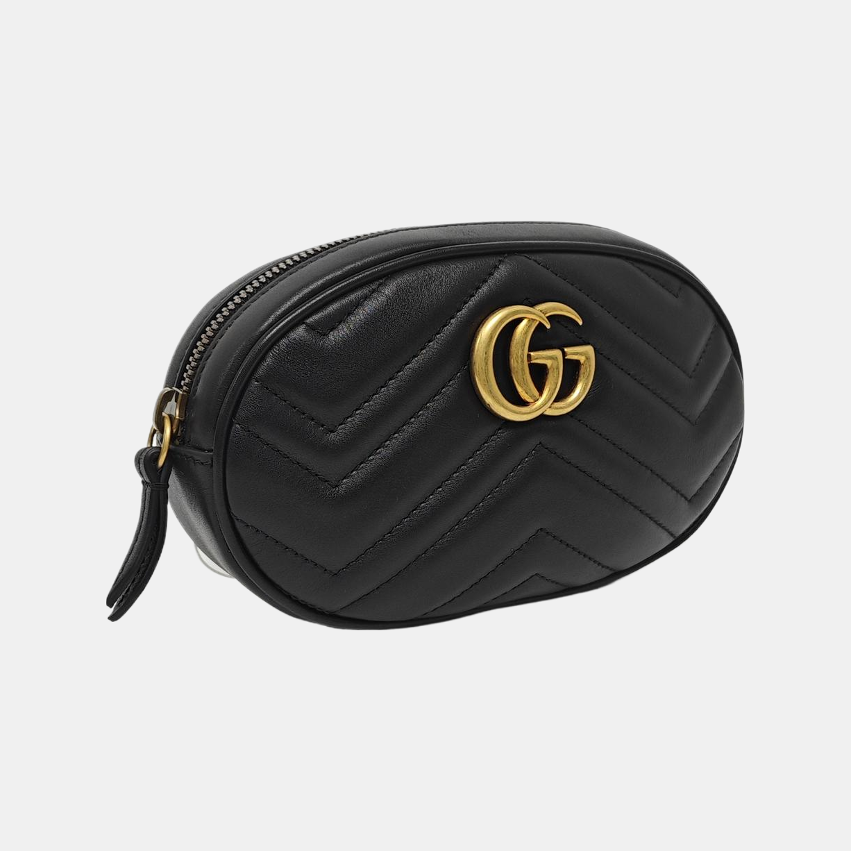 Authenticated pre-owned  GG Marmont Calfskin Black - Belt Bag at Looply