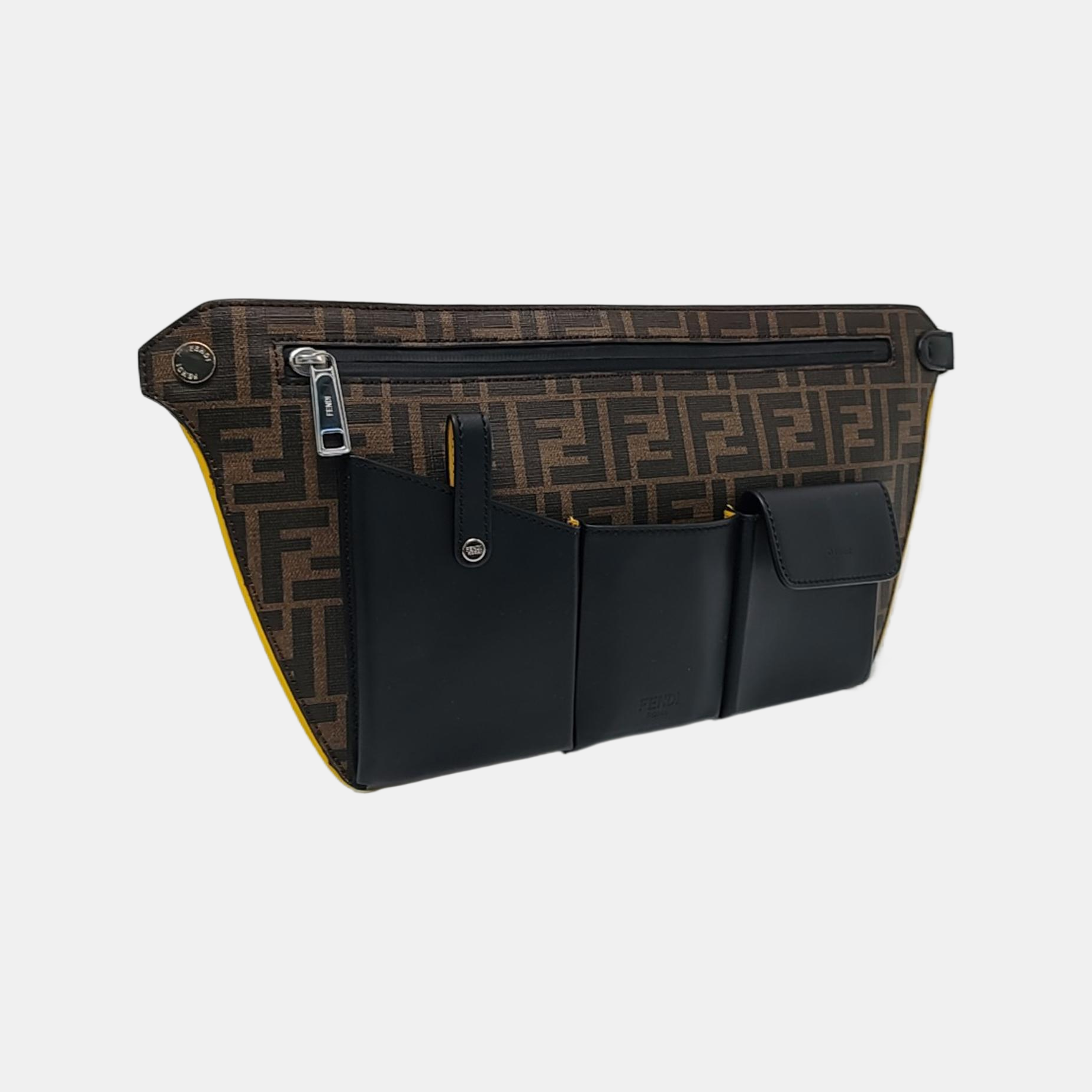 Coated Canvas Crossbody Bag Brown