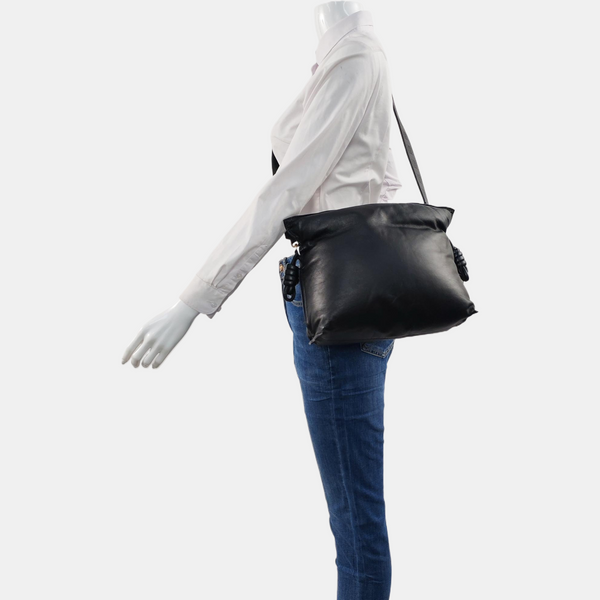 Authenticated pre-owned  Flamenco Xl Calfskin Black - Shoulder Bag at Looply