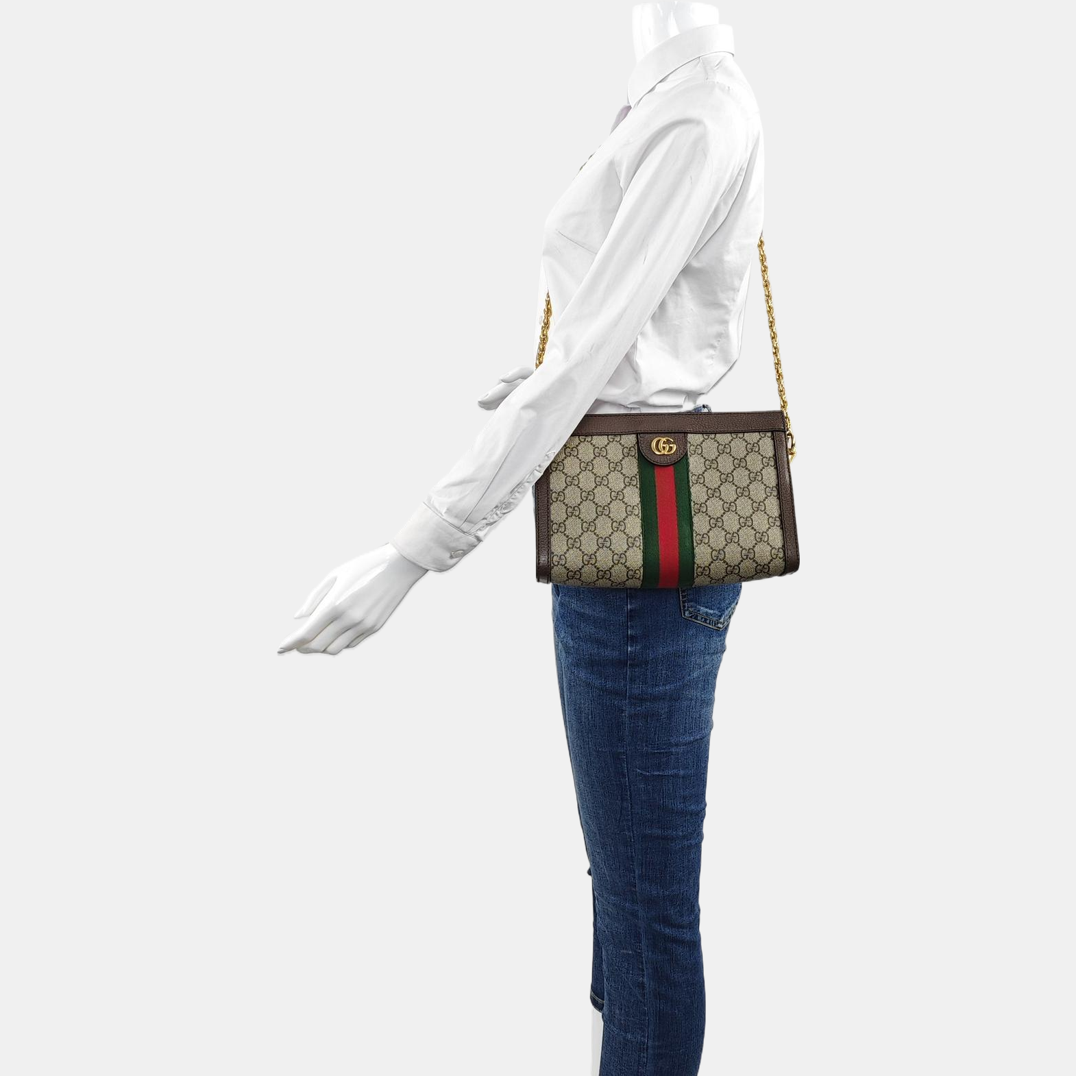 Authenticated pre-owned  Ophidia Small Monogram Coated Canvas Beige - Shoulder Bag at Looply