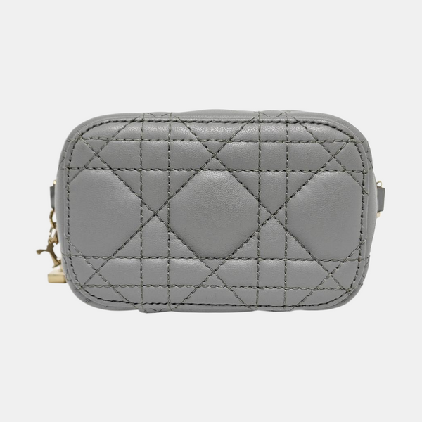 Authenticated pre-owned  Lady Dior Super Mini Lambskin Gray - Shoulder Bag at Looply