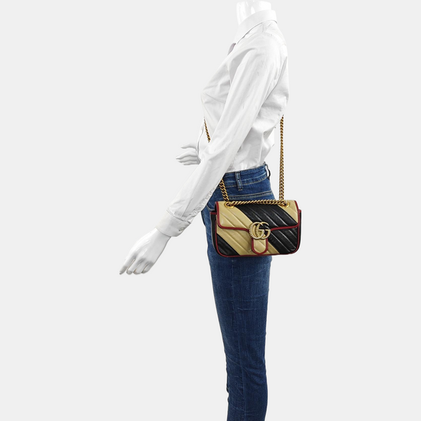 Authenticated pre-owned  GG Marmont Small Calfskin Multicolor - Shoulder Bag at Looply