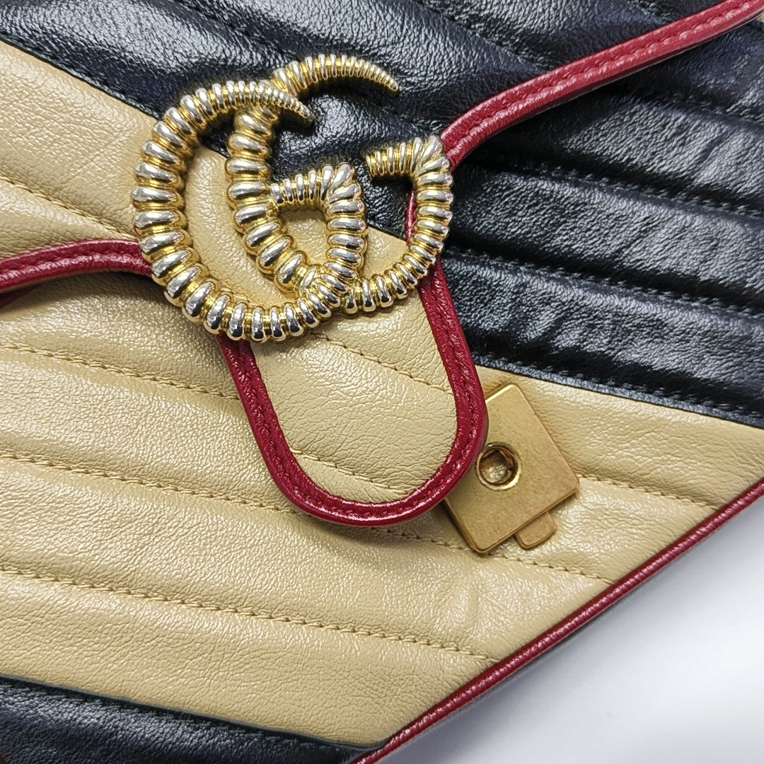 Authenticated pre-owned  GG Marmont Small Calfskin Multicolor - Shoulder Bag at Looply