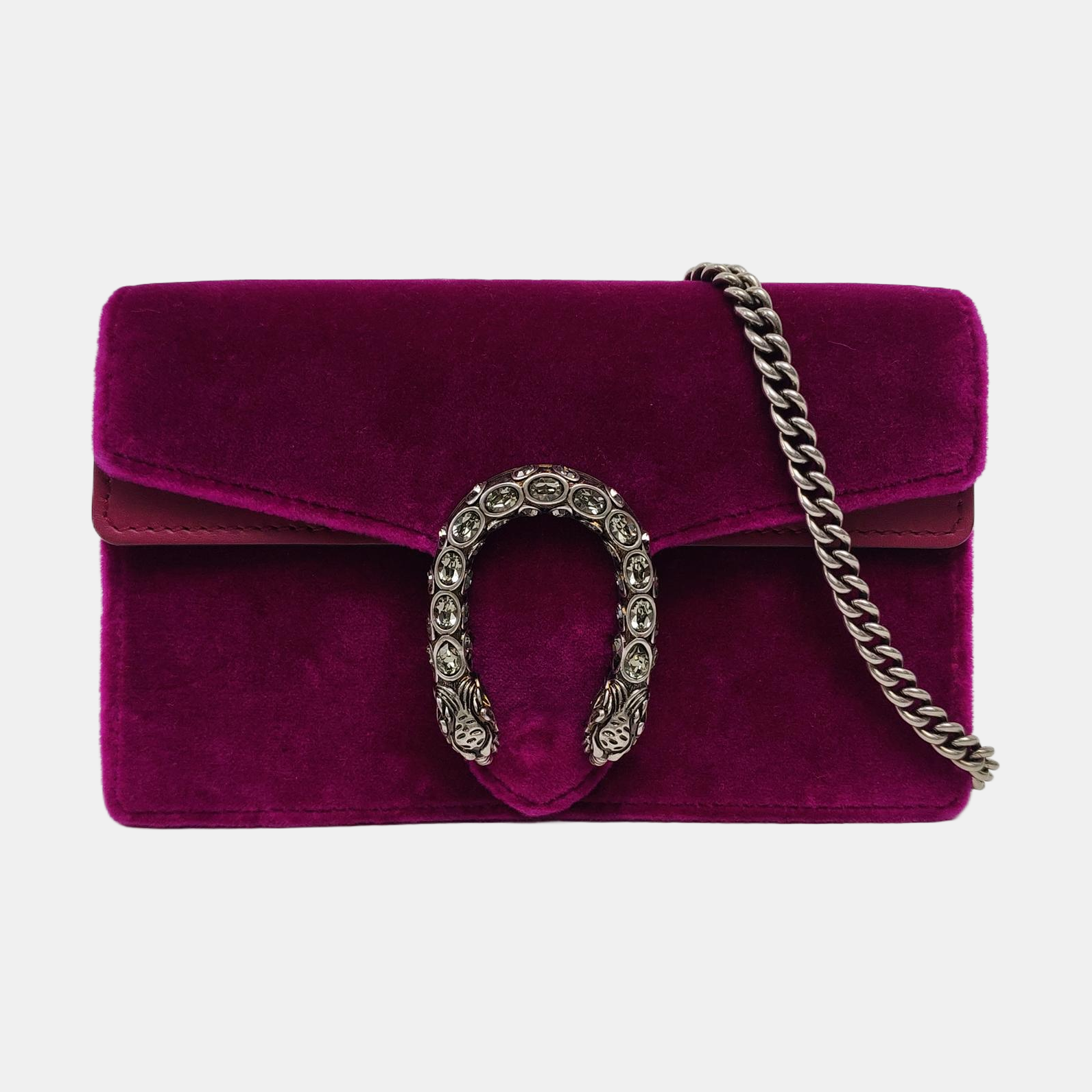 Authenticated pre-owned  Dionysus Super Mini Velvet Burgundy - Shoulder Bag at Looply