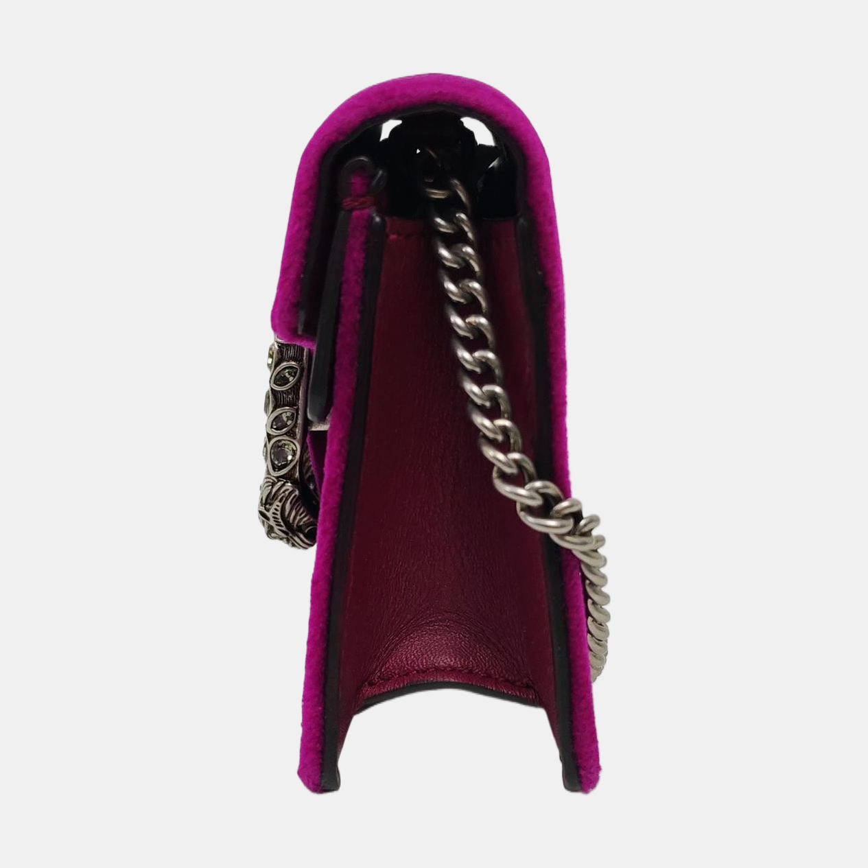Authenticated pre-owned  Dionysus Super Mini Velvet Burgundy - Shoulder Bag at Looply