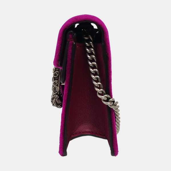 Authenticated pre-owned  Dionysus Super Mini Velvet Burgundy - Shoulder Bag at Looply