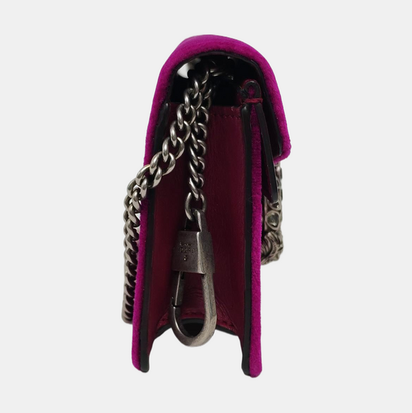 Authenticated pre-owned  Dionysus Super Mini Velvet Burgundy - Shoulder Bag at Looply
