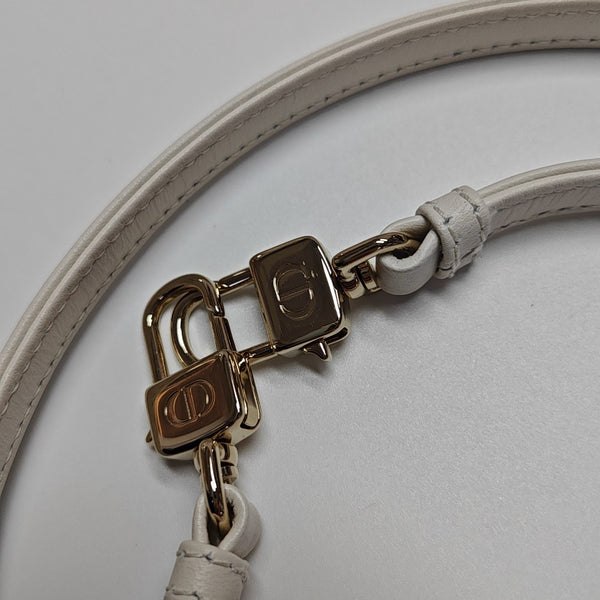 Authenticated pre-owned  Lady Dior Super Mini Lambskin White - Shoulder Bag at Looply