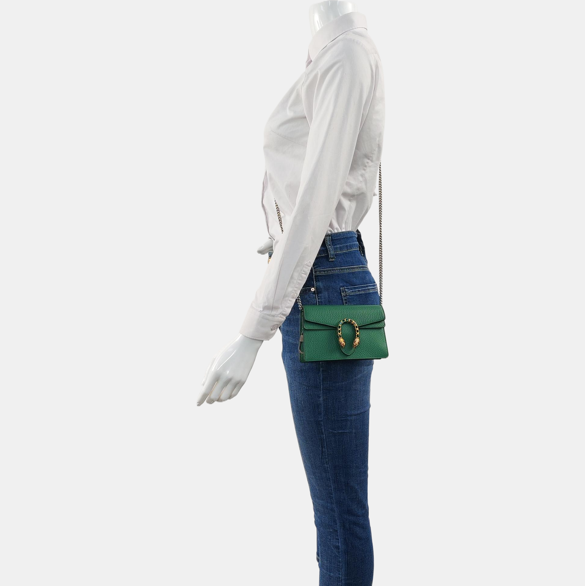 Authenticated pre-owned  Dionysus Super Mini Calfskin Green - Crossbody Bag at Looply