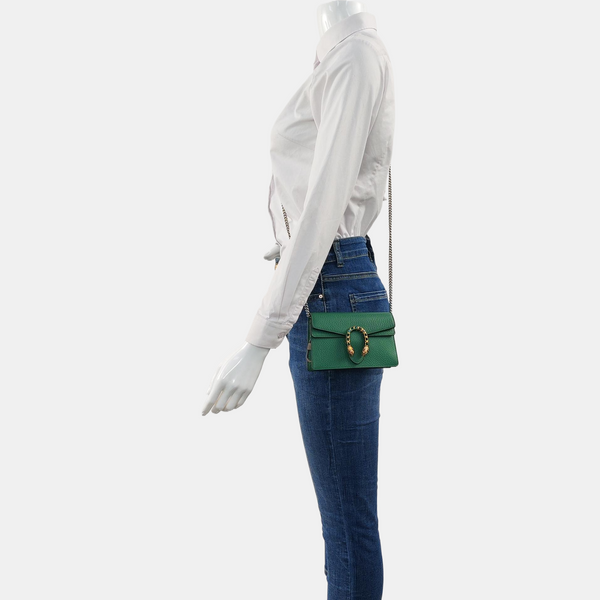 Authenticated pre-owned  Dionysus Super Mini Calfskin Green - Crossbody Bag at Looply
