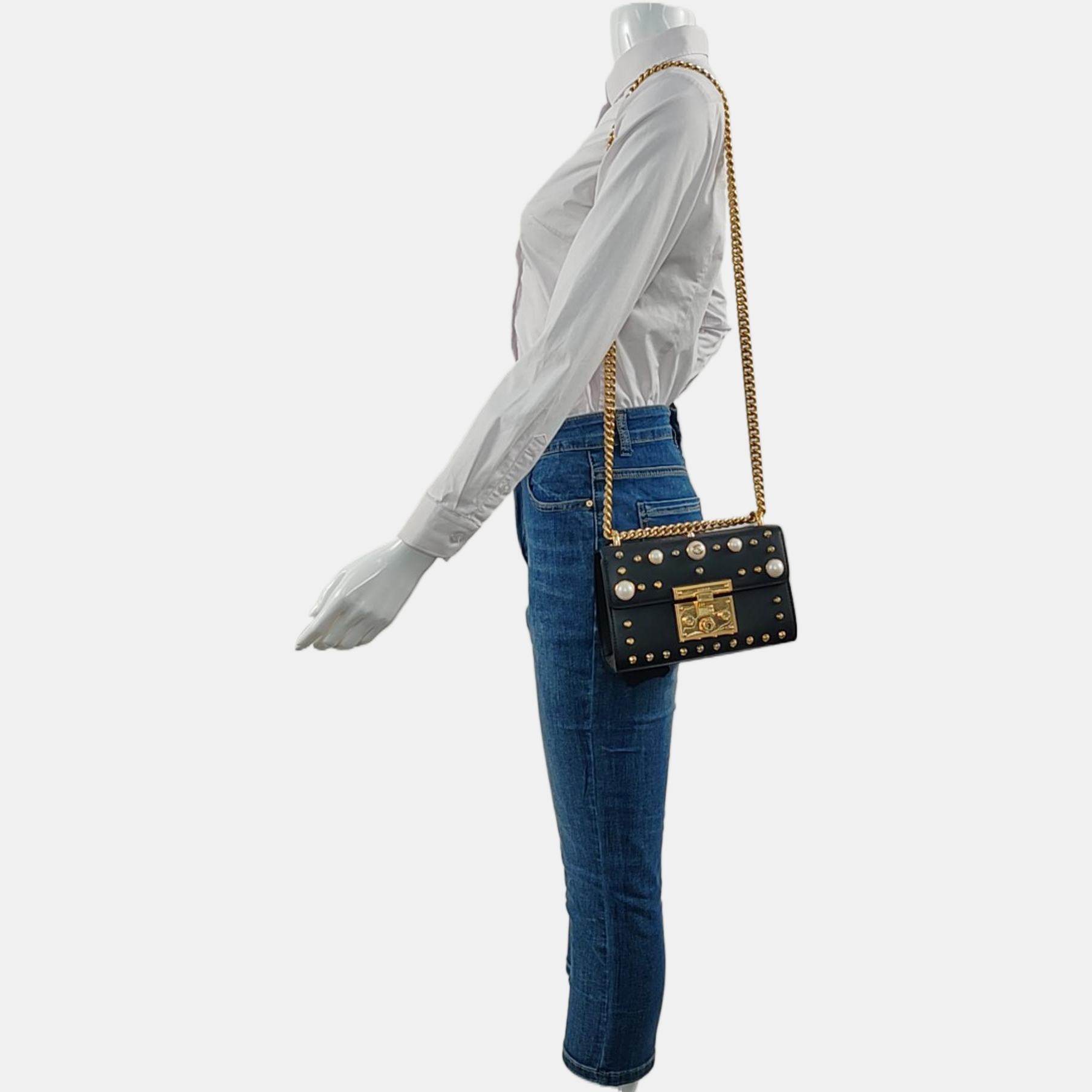 Authenticated pre-owned  Padlock Small Calfskin Black - Crossbody Bag at Looply