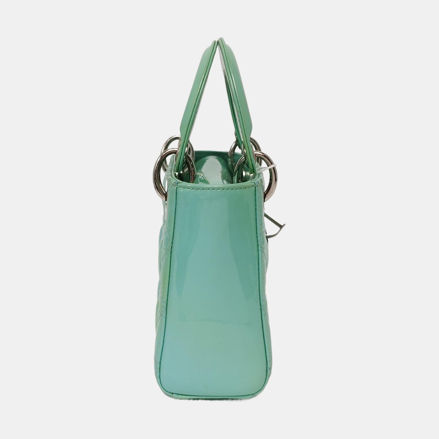 Authenticated pre-owned  Lady Dior Mini Patent Leather Green - Shoulder Bag at Looply