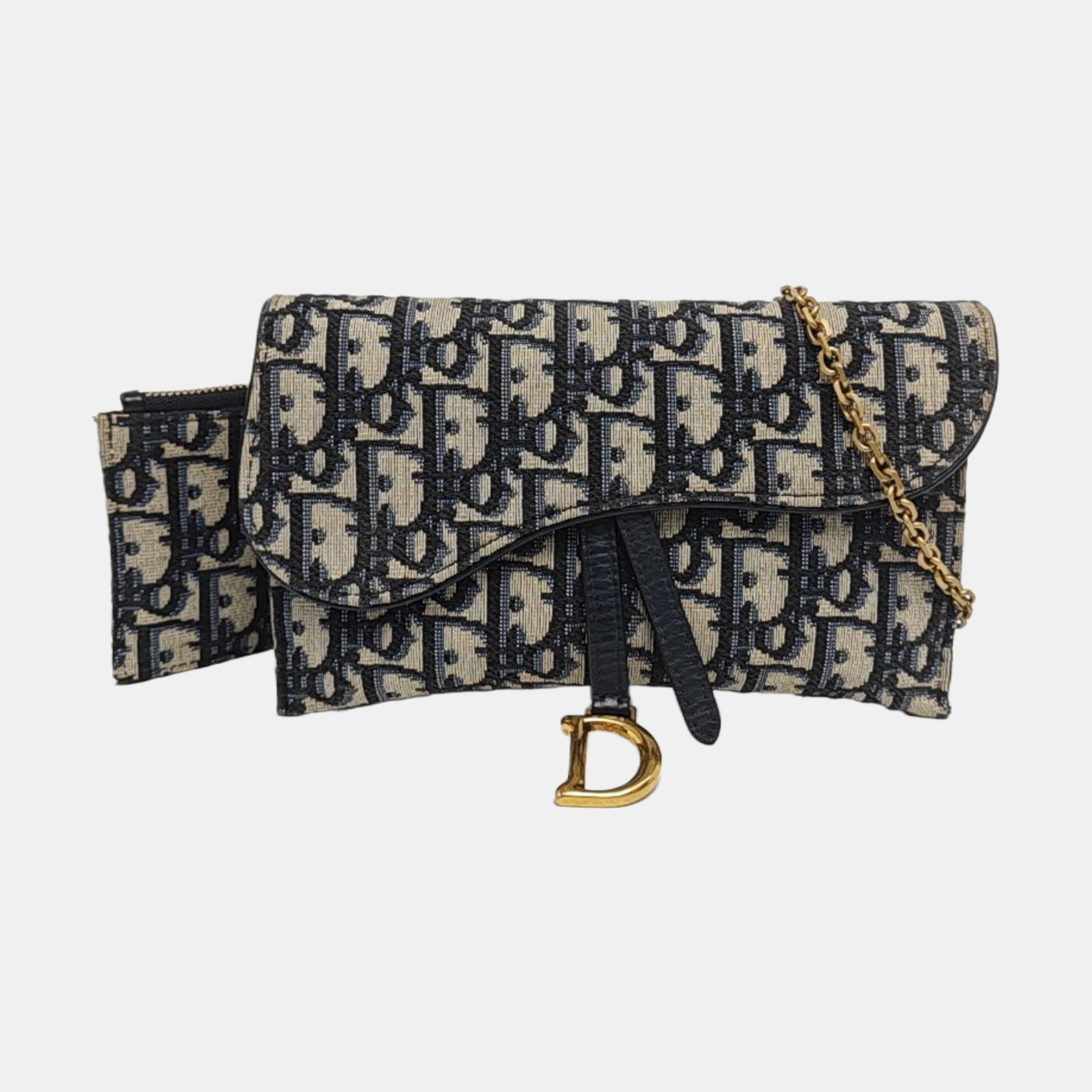 Authenticated pre-owned  Saddle Small Oblique Canvas Blue - Shoulder Bag at Looply
