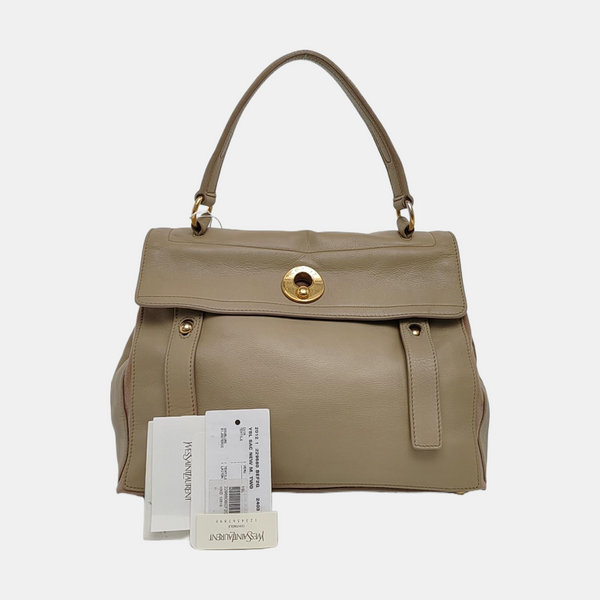 MUSE TWO Medium Calfskin Beige
