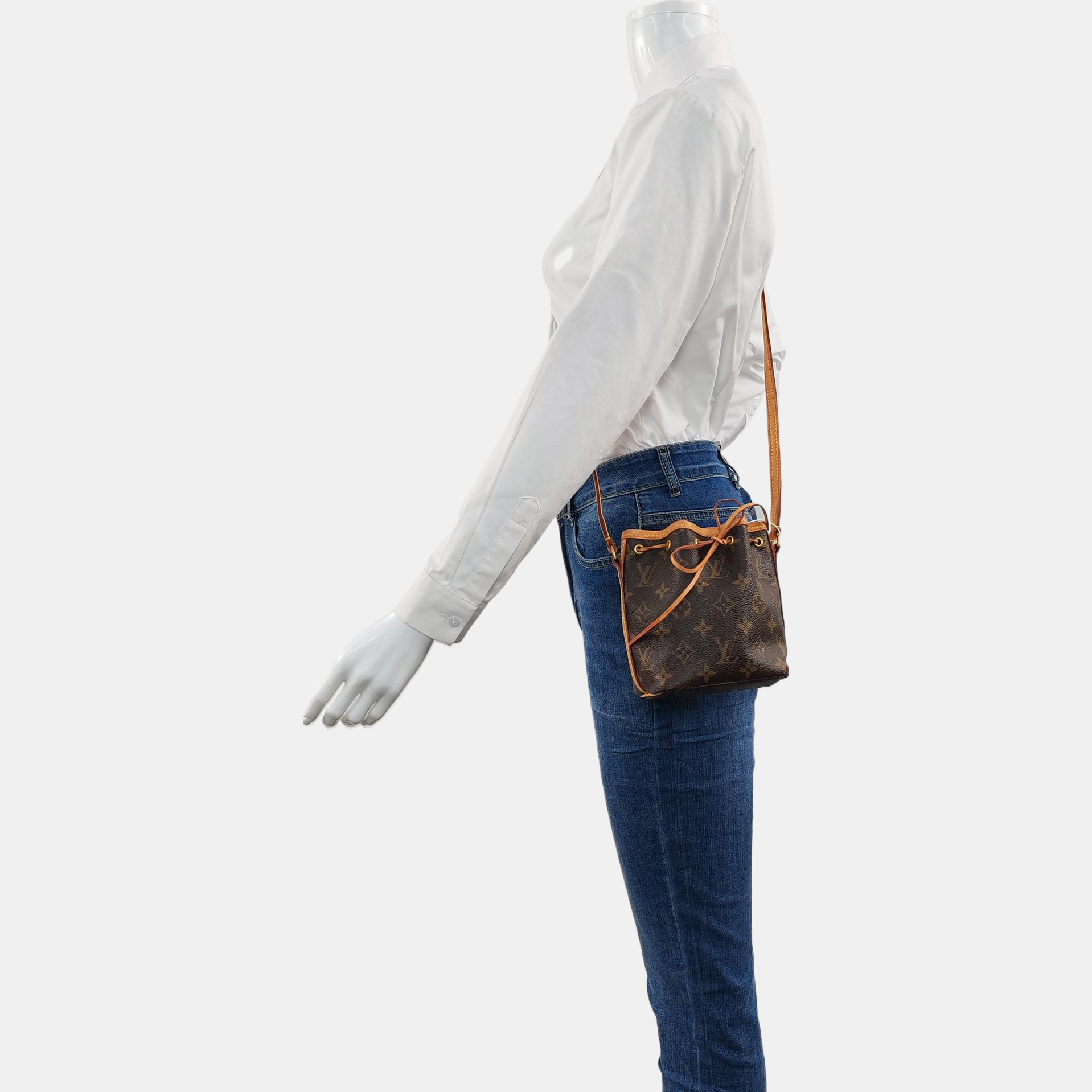 Authenticated pre-owned  Néonoé Nano Monogram Coated Canvas Brown - Shoulder Bag at Looply